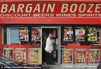 bargain booze at a UK off-license
