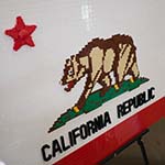 a flag of the California Republic made out of Legos